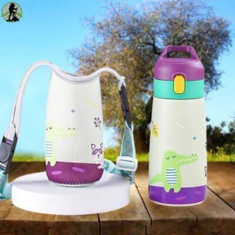 gourde inox enfant-IsoZoo 350_variant_croco_plus_protege_gourde