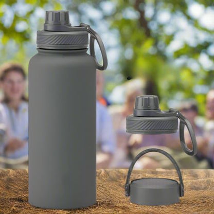 Gourde Isotherme TwoLids™_variante gris-souris